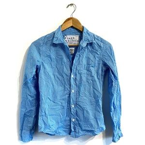Frank & Eileen button down shirt micro-gingham blue color long sleeve
